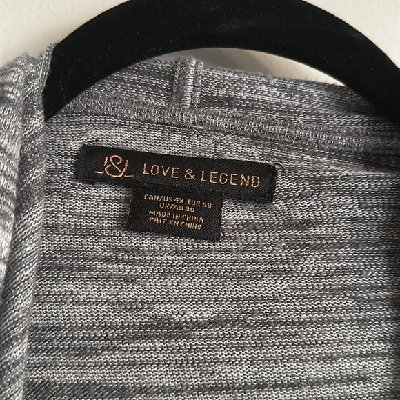 Heather Grey Addition Elle Hooded Cardigan (4X) - Picture 3 of 5